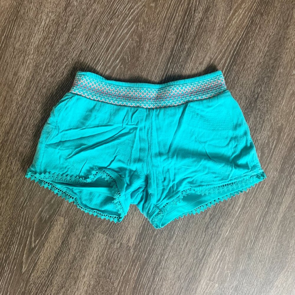 Girl's Turquoise Bohemian Shorts